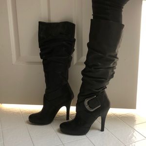 EUC INC Black Slouchy Knee-High Boots